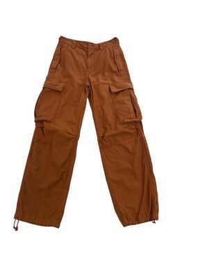 Artizia TNA supply baggy cargo pants cognac size 4 high rise pockets pure cotton